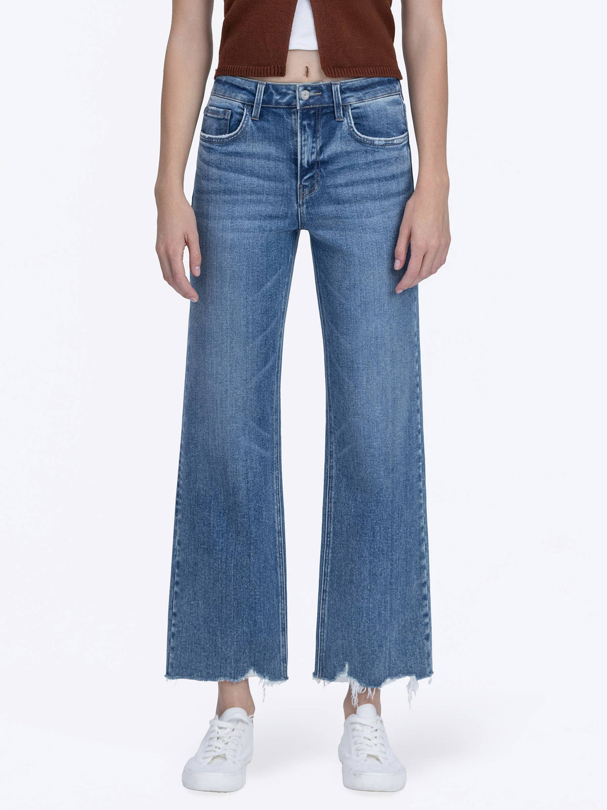 Flying Monkey High Rise Cropped Slim Wide Leg