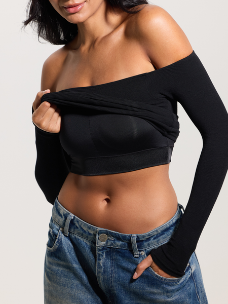 Klassy Long-sleeve Off The Shoulder Brami