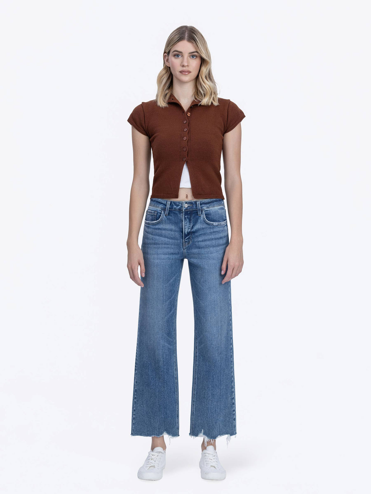 Flying Monkey High Rise Cropped Slim Wide Leg